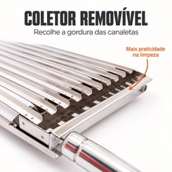 Grelha Argentina Parrilla Inox 430 para Churrasqueira 30cm 40cm 50cm 60cm 70cm